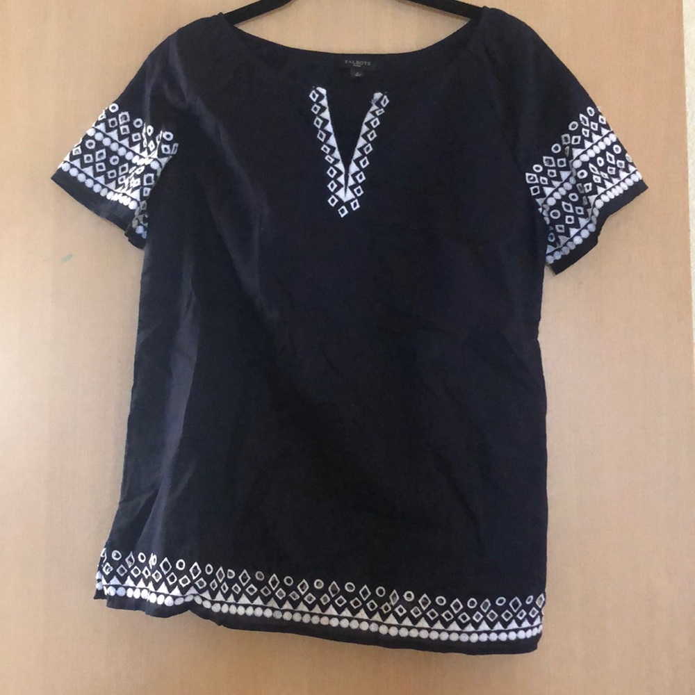 Talbots embroidered blouse